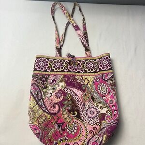 Vera Bradley Berry Paisley Tote Bag Purse‎ Quilted Floral Print Shoulder Handbag
